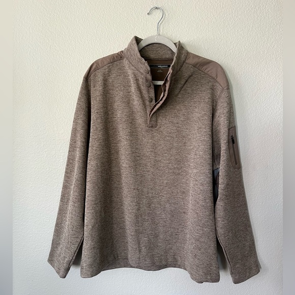 Greg Norman Brown Golf Quarter Button Fleece Pull Over Jacket Men's Size XL - Picture 1 of 14